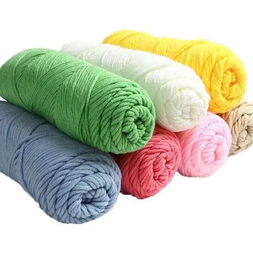 100 g Knäuel mit verschiedenen Tufting-Garnen, farbiges Milch-Baumwollgarn-Set, 8-fädiges Strickgarn für Tuftingpistole und Stanznadel, Häkelnadel-Garn für Teppichherstellung, 3 mm Linie von Generisch