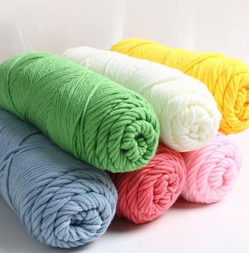 100 g Knäuel mit verschiedenen Tufting-Garnen, farbiges Milch-Baumwollgarn-Set, 8-fädiges Strickgarn für Tuftingpistole und Stanznadel, Häkelnadel-Garn für Teppichherstellung, 3 mm Linie von Generisch