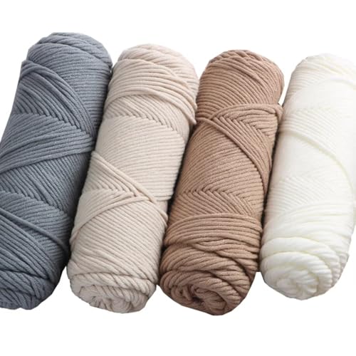 100 g Knäuel mit verschiedenen Tufting-Garnen, farbiges Milch-Baumwollgarn-Set, 8-fädiges Strickgarn für Tuftingpistole und Stanznadel, Häkelnadel-Garn für Teppichherstellung, 3 mm Linie von Generisch