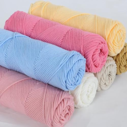 100 g Knäuel mit verschiedenen Tufting-Garnen, farbiges Milch-Baumwollgarn-Set, 8-fädiges Strickgarn für Tuftingpistole und Stanznadel, Häkelnadel-Garn für Teppichherstellung, 3 mm Linie von Generisch