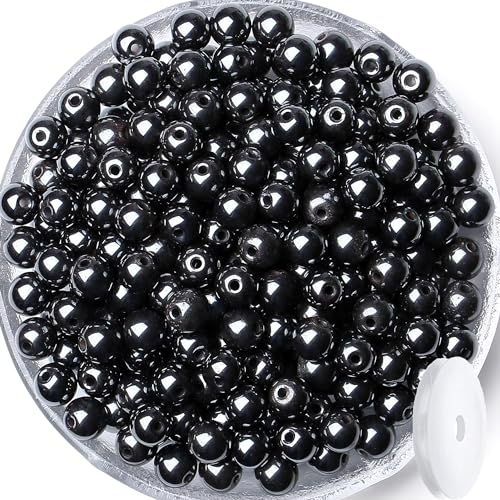 100 schwarze Häma-Perlen, 8 mm, Naturstein, rund, lose Edelsteine für Armbänder, Perlen, Kristall, Schmuckherstellung, DIY, Halsketten, Ohrringe, 0,8 cm, GE6-S434 100 schwarze Häma-Perlen, 8 mm, Naturstein, rund, lose Edelsteine für Armbänder, Perlen, Kristall, Schmuckherstellung, DIY, Halsketten, Ohrringe, 0,8 cm, GE6-S434 von Generisch