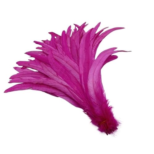 100 stücke Rooster Schwanzfedern Schwärzlich Grün 25-45cm Natürliche Federn Beige DIY Cock Kleidung Schmuck Zubehör Party(Peach Red,40-45cm) von Generisch