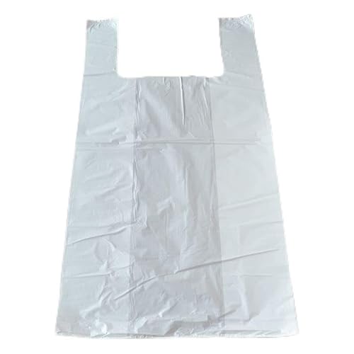 1000 Stück Hemdchentragetaschen (30+20×60 cm), weiß geblockt Obstbeutel Tragetasche Hemdchenbeutel Plastiktüten Hemdchentüten Tüte Einkaufstüten Beutel Markt Tasche von Generisch