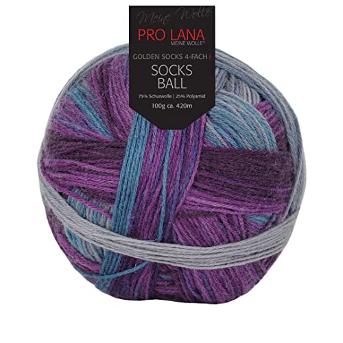 100g Pro Lana Socks Ball- 4-fach- Farbe 01 - wunderschöne Sockenwolle mit tollem Farbverlauf von Generisch