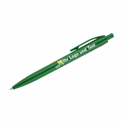 100x Personalisierte Kugelschreiber mit Logo & Text Hochwertiger UV Druck Vollfarbig Werbekugelschreiber für Firmen Events & Geschenke (Grün) von Generisch