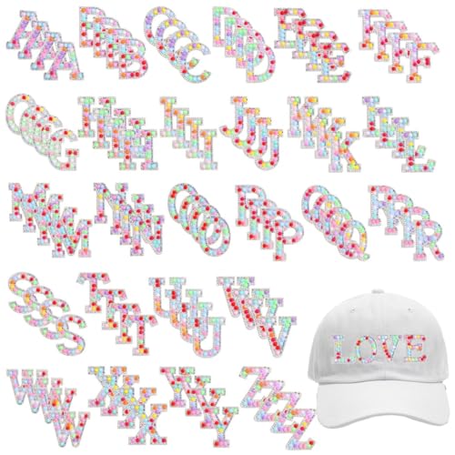 104 Stück Strass Buchstaben zum Aufbügeln bestickte Applikation Patches DIY Bastelbedarf zum Anpassen von Kleidung, Taschen, Hüten, Schuhen 104 Stück Strass Buchstaben zum Aufbügeln bestickte Applikation Patches DIY Bastelbedarf zum Anpassen von Kleidung, Taschen, Hüten, Schuhen von Generisch