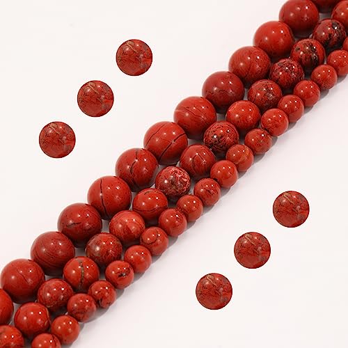 108 Stück 8 mm natürlicher roter Fluss-Jaspis, runde Edelstein-Perlen für die Schmuckherstellung von Generisch