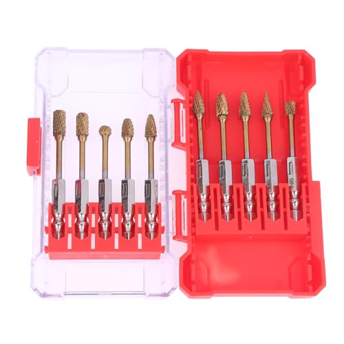 10PCS Holzwerk schneider Elektro-Grind-Polnisch-Werkzeug aus goldener Hartmetall-Doppelst reifen-Rotations feile Wolfram-Stahl-Schleif kopf 10PCS Holzwerk schneider Elektro-Grind-Polnisch-Werkzeug aus goldener Hartmetall-Doppelst reifen-Rotations feile Wolfram-Stahl-Schleif kopf von Generisch