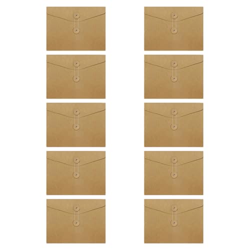 10er-Pack Kraftpapier-Dokumentenmappen mit Kordelverschluss, Mehrzweck-Organizer für Büro, Schule und Zuhause, langlebige Aufbewahrungslösung (A5) von Generisch