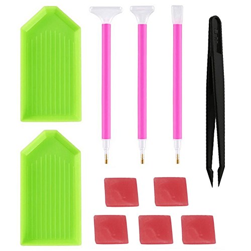 11 Stück 5D Diamant Malerei Werkzeuge Kit Punktbohrer Stift + Kleber + Kunststoffschale + Pinzette Diamant Kreuzstich Stickerei Zubehör 11 Stück 5D Diamant Malerei Werkzeuge Kit Punktbohrer Stift + Kleber + Kunststoffschale + Pinzette Diamant Kreuzstich Stickerei Zubehör von Generisch