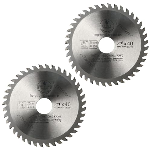 115mm (20mm Bohrung) Kreissägeblatt Profi Hartmetall Sägeblatt 11.4 cm Holz Trennscheibe für Winkelschleifer von Generisch