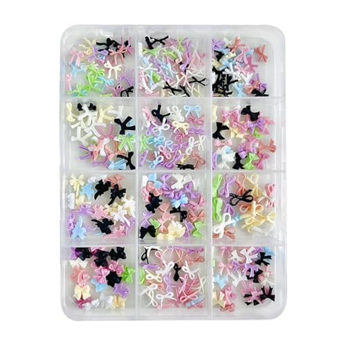 12 Gitter Schleife Nagelanhänger, bunte 3D-Harzschleife, Nagelkunst-Nieten, Mini-Maniküre-Dekoration 12 Gitter Schleife Nagelanhänger, bunte 3D-Harzschleife, Nagelkunst-Nieten, Mini-Maniküre-Dekoration von Generisch