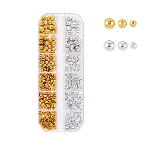 12 Gitter halbkreis förmige Perlen-Nagel-Charms, gemischtes Gold-und Silber-Nagel-Dekor, Maniküre-Salon-Zubehör 12 Gitter halbkreis förmige Perlen-Nagel-Charms, gemischtes Gold-und Silber-Nagel-Dekor, Maniküre-Salon-Zubehör von Generisch