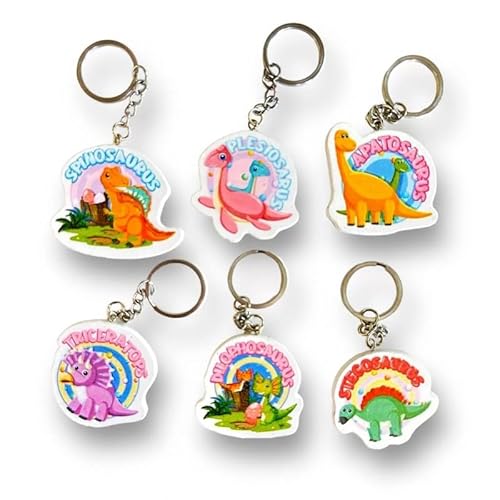 12 Schlüsselanhänger aus Holz in Form von Dinosauriern – Geschenkidee für Kinderpartys 12 Schlüsselanhänger aus Holz in Form von Dinosauriern – Geschenkidee für Kinderpartys von Generisch