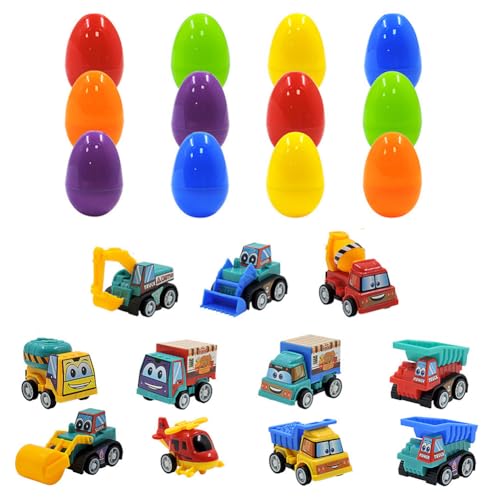 12 Stück Gefüllte Ostereier, Vorgefüllte Ostereier mit Mini Vehicles, Osterüberraschung für Kinder, Tombola Preise, Kleine Geschenke 12 Stück Gefüllte Ostereier, Vorgefüllte Ostereier mit Mini Vehicles, Osterüberraschung für Kinder, Tombola Preise, Kleine Geschenke von Generisch
