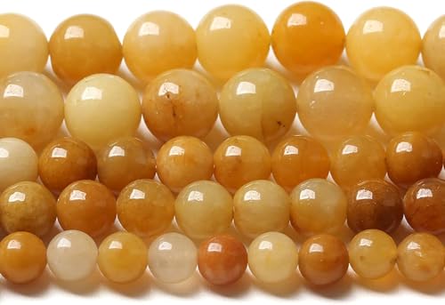 12 mm, 32 Stück Naturstein-gelbe Jade-Perlen für Schmuckherstellung, DIY-Armband, 1 Strang 12 mm, 32 Stück Naturstein-gelbe Jade-Perlen für Schmuckherstellung, DIY-Armband, 1 Strang von Generisch