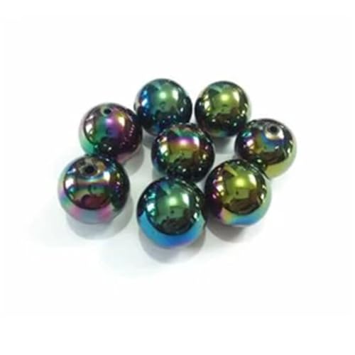 12 mm, 500 Stück/Beutel, 20 mm, 100 Stück/plattiert, solide Perlen für klobige Schmuckherstellung, DIY, Handwerk, Schwarz, 20 mm, 100 Stück pro Beutel von Generisch
