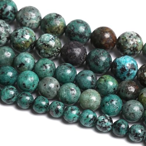 12 mm, Naturstein, afrikanischer Türkis, lose Perlen für Schmuckherstellung, DIY-Armbänder, 32 Stück 12 mm, Naturstein, afrikanischer Türkis, lose Perlen für Schmuckherstellung, DIY-Armbänder, 32 Stück von Generisch