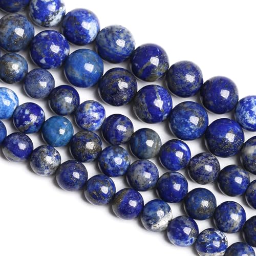12 mm 30 Stück Naturstein-Perlen aus blauem Lapislazuli, Klasse A, für Schmuckherstellung, DIY-Armband, Kristall, 1 Strang 12 mm 30 Stück Naturstein-Perlen aus blauem Lapislazuli, Klasse A, für Schmuckherstellung, DIY-Armband, Kristall, 1 Strang von Generisch