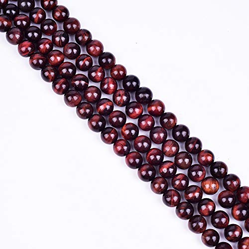 12 mm große Natursteinperlen, rotes Tigerauge, Edelsteine, runde lose Perlen für DIY-Schmuckherstellung, Halbedelsteinperlen für DIY-Armbänder, 38,1 cm, voller Strang von Generisch