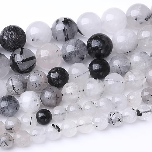 12 mm schwarze Rutilquarz-Perlen, runde lose Perlen, natürliche Edelsteinperlen, Kristallperlen für Schmuckherstellung, DIY, Armband, Halskette 12 mm schwarze Rutilquarz-Perlen, runde lose Perlen, natürliche Edelsteinperlen, Kristallperlen für Schmuckherstellung, DIY, Armband, Halskette von Generisch