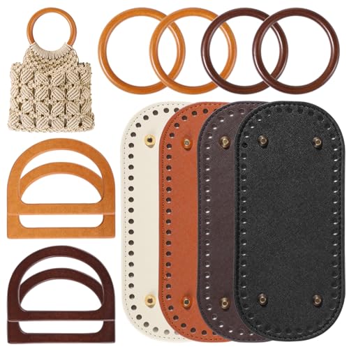12-teiliges Set aus Holztaschenböden und Griffen, vorgebohrt für einfache Befestigung, ideal für selbstgemachte Geldbörsen, Tragetaschen und Kuriertaschen 12-teiliges Set aus Holztaschenböden und Griffen, vorgebohrt für einfache Befestigung, ideal für selbstgemachte Geldbörsen, Tragetaschen und Kuriertaschen von Generisch
