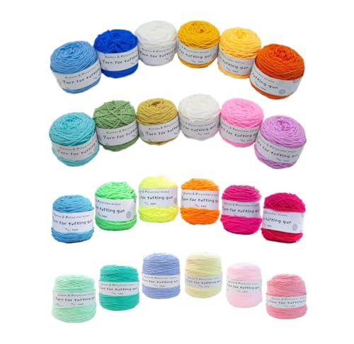 12 x 100 g Knäuel mit verschiedenen Tufting-Garnen, farbiges Poly- und Baumwollgarn, 8-fädiges Strickgarn für Tuftingpistole und Stanznadel, 5 mm Häkelnadel-Garn für Teppich/Pullover/Schal 12 x 100 g Knäuel mit verschiedenen Tufting-Garnen, farbiges Poly- und Baumwollgarn, 8-fädiges Strickgarn für Tuftingpistole und Stanznadel, 5 mm Häkelnadel-Garn für Teppich/Pullover/Schal von Generisch