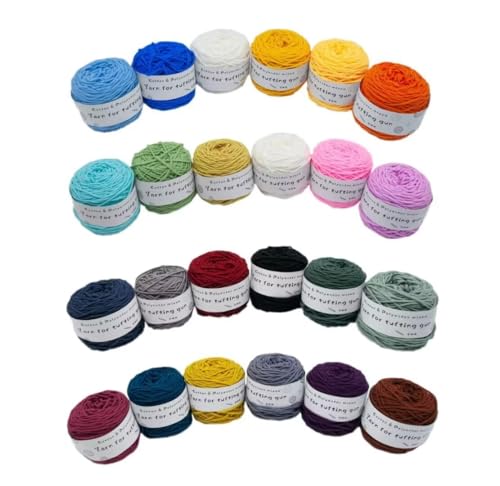 12 x 100 g Knäuel mit verschiedenen Tufting-Garnen, farbiges Poly- und Baumwollgarn, 8-fädiges Strickgarn für Tuftingpistole und Stanznadel, 5 mm Häkelnadel-Garn für Teppich/Pullover/Schal 12 x 100 g Knäuel mit verschiedenen Tufting-Garnen, farbiges Poly- und Baumwollgarn, 8-fädiges Strickgarn für Tuftingpistole und Stanznadel, 5 mm Häkelnadel-Garn für Teppich/Pullover/Schal von Generisch