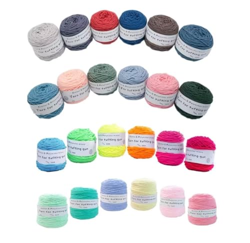12 x 100 g Knäuel mit verschiedenen Tufting-Garnen, farbiges Poly- und Baumwollgarn, 8-fädiges Strickgarn für Tuftingpistole und Stanznadel, 5 mm Häkelnadel-Garn für Teppich/Pullover/Schal 12 x 100 g Knäuel mit verschiedenen Tufting-Garnen, farbiges Poly- und Baumwollgarn, 8-fädiges Strickgarn für Tuftingpistole und Stanznadel, 5 mm Häkelnadel-Garn für Teppich/Pullover/Schal von Generisch