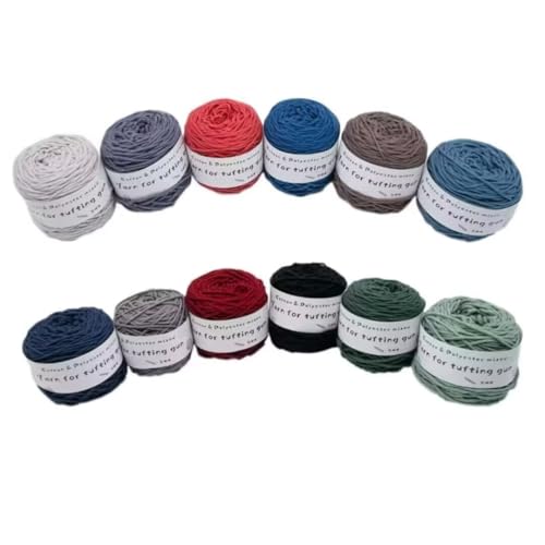 12 x 190 g Knäuel mit verschiedenen Tufting-Garnen, farbiges Poly- und Baumwollgarn, 8-fädiges Strickgarn für Tuftingpistole und Stanznadel, 5 mm Häkelnadel-Garn für Teppich/Pullover/Schal 12 x 190 g Knäuel mit verschiedenen Tufting-Garnen, farbiges Poly- und Baumwollgarn, 8-fädiges Strickgarn für Tuftingpistole und Stanznadel, 5 mm Häkelnadel-Garn für Teppich/Pullover/Schal von Generisch
