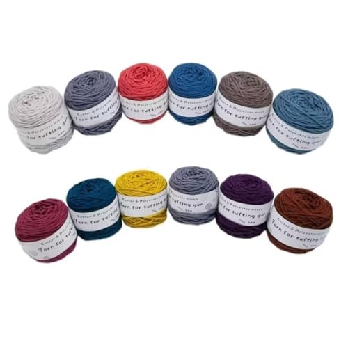 12 x 190 g Knäuel mit verschiedenen Tufting-Garnen, farbiges Poly- und Baumwollgarn, 8-fädiges Strickgarn für Tuftingpistole und Stanznadel, 5 mm Häkelnadel-Garn für Teppich/Pullover/Schal 12 x 190 g Knäuel mit verschiedenen Tufting-Garnen, farbiges Poly- und Baumwollgarn, 8-fädiges Strickgarn für Tuftingpistole und Stanznadel, 5 mm Häkelnadel-Garn für Teppich/Pullover/Schal von Generisch