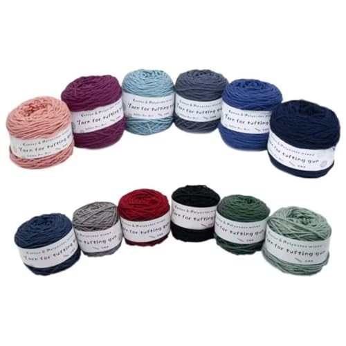 12 x 190 g Knäuel mit verschiedenen Tufting-Garnen, farbiges Poly- und Baumwollgarn, 8-fädiges Strickgarn für Tuftingpistole und Stanznadel, 5 mm Häkelnadel-Garn für Teppich/Pullover/Schal 12 x 190 g Knäuel mit verschiedenen Tufting-Garnen, farbiges Poly- und Baumwollgarn, 8-fädiges Strickgarn für Tuftingpistole und Stanznadel, 5 mm Häkelnadel-Garn für Teppich/Pullover/Schal von Generisch