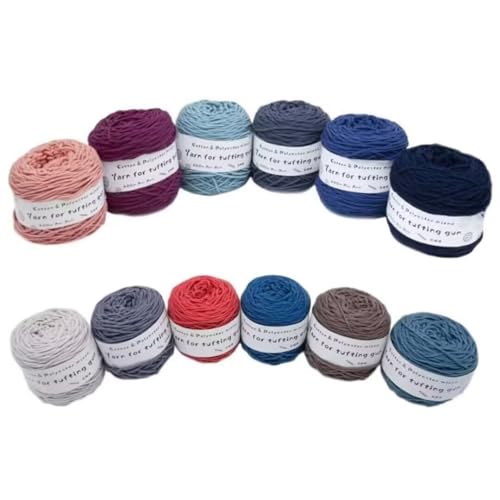 12 x 190 g Knäuel mit verschiedenen Tufting-Garnen, farbiges Poly- und Baumwollgarn, 8-fädiges Strickgarn für Tuftingpistole und Stanznadel, 5 mm Häkelnadel-Garn für Teppich/Pullover/Schal 12 x 190 g Knäuel mit verschiedenen Tufting-Garnen, farbiges Poly- und Baumwollgarn, 8-fädiges Strickgarn für Tuftingpistole und Stanznadel, 5 mm Häkelnadel-Garn für Teppich/Pullover/Schal von Generisch