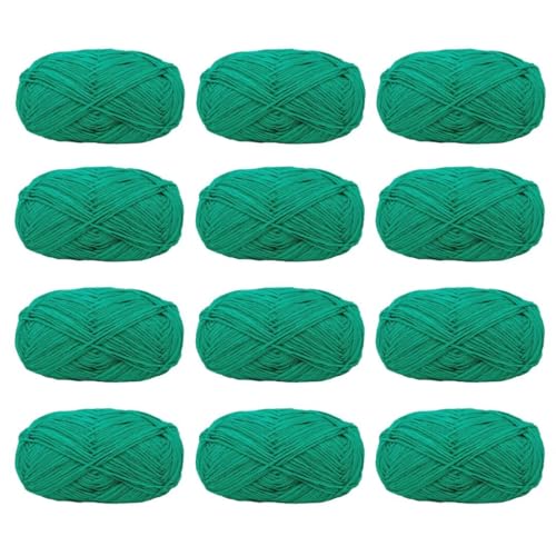 12 x 40 g Knäuel aus sortiertem Acrylgarn, farbiges Milch-Baumwollgarn, 4-lagiges Strickgarn für Stanznadel, 2 mm Häkelnadel-Garn für Pullover/Schal von Generisch