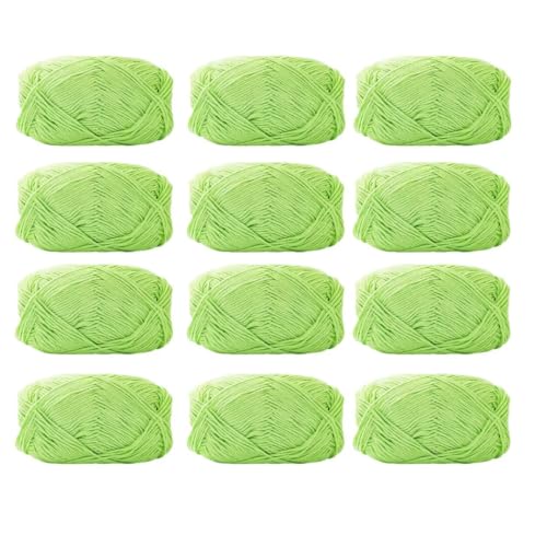 12 x 40 g Knäuel aus sortiertem Acrylgarn, farbiges Milch-Baumwollgarn, 4-lagiges Strickgarn für Stanznadel, 2 mm Häkelnadel-Garn für Pullover/Schal von Generisch