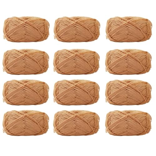 12 x 40 g Knäuel aus sortiertem Acrylgarn, farbiges Milch-Baumwollgarn, 4-lagiges Strickgarn für Stanznadel, 2 mm Häkelnadel-Garn für Pullover/Schal von Generisch