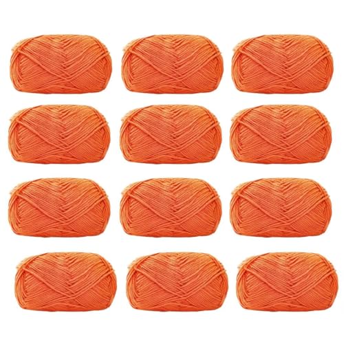 12 x 40 g Knäuel aus sortiertem Acrylgarn, farbiges Milch-Baumwollgarn, 4-lagiges Strickgarn für Stanznadel, 2 mm Häkelnadel-Garn für Pullover/Schal von Generisch