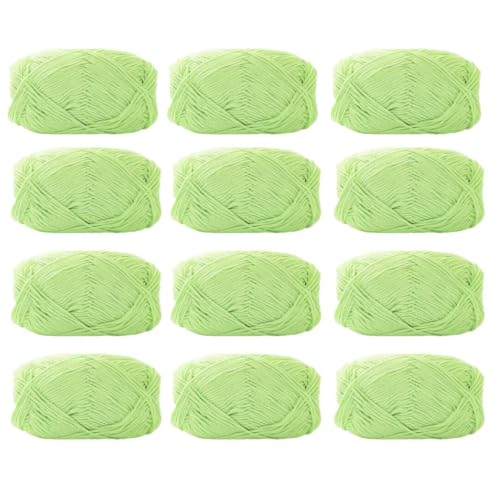 12 x 40 g Knäuel aus sortiertem Acrylgarn, farbiges Milch-Baumwollgarn, 4-lagiges Strickgarn für Stanznadel, 2 mm Häkelnadel-Garn für Pullover/Schal von Generisch
