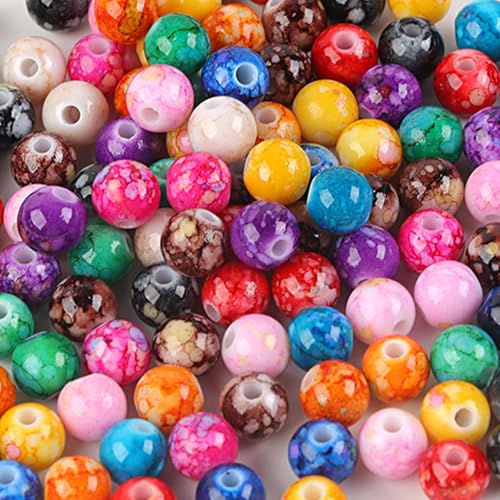 120 Stück Perlen für Armbänder, 8mm Mehrfarbige Perlen zum Auffädeln, Glasperlen Zum Auffädeln, Rundeperlen mit Loch, Edelstein Perlen, Edelsteine Perlenset für Armbänder, Ketten & DIY-Schmuck 120 Stück Perlen für Armbänder, 8mm Mehrfarbige Perlen zum Auffädeln, Glasperlen Zum Auffädeln, Rundeperlen mit Loch, Edelstein Perlen, Edelsteine Perlenset für Armbänder, Ketten & DIY-Schmuck von Generisch
