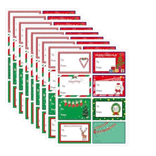 120 Stück Weihnachts-Etiketten, Weihnachtsgeschenk, selbstklebende Etiketten, Namensschilder, Dekoration, Aufkleber für Weihnachten (5,9 x 4 cm) von Generisch