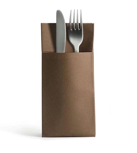 1250 Airlaid Servietten (32x40 cm) 1250 Stück Stoffähnlich hochwertige Tischdekoration Gastronomie Hotellerie Weihnachten (braun) von Generisch