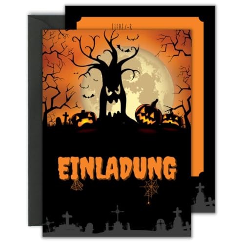 12x EINLADUNGSKARTEN +Umschläge mit Halloween Party Design in Hochglanzoptik für echte Horror Fans für die nächste gruselige Halloweenfeier 12x EINLADUNGSKARTEN +Umschläge mit Halloween Party Design in Hochglanzoptik für echte Horror Fans für die nächste gruselige Halloweenfeier von Generisch