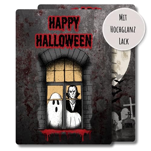 12x EINLADUNGSKARTEN für Halloween Party – gruselige Karten mit Vampir Geister Motiv – Diese Karten sind die perfekte Einladung zur Halloweenfeier – für echte Horror Fans von Generisch
