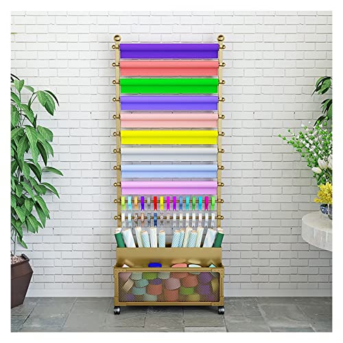 13-stöckiger beweglicher Schal- und Band-Aufbewahrungshalter, robuster Kleiderbügel, Eisen, freistehend, Geschenkpapier-Präsentationsständer für Floristen und Geschenkläden, goldfarben, 100 cm x 13-stöckiger beweglicher Schal- und Band-Aufbewahrungshalter, robuster Kleiderbügel, Eisen, freistehend, Geschenkpapier-Präsentationsständer für Floristen und Geschenkläden, goldfarben, 100 cm x von Generisch