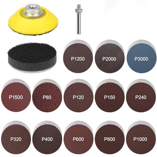 133 Stück Schleifscheiben Pad Kit Nasse Trockene 50mm Klett, Körnung 80 120 150 240 320 400 600 800 1000 1200 1500 2000 3000, Schleifaufsatz für Akkuschrauber Bohrmaschine für Poliert Auto Metall Holz 133 Stück Schleifscheiben Pad Kit Nasse Trockene 50mm Klett, Körnung 80 120 150 240 320 400 600 800 1000 1200 1500 2000 3000, Schleifaufsatz für Akkuschrauber Bohrmaschine für Poliert Auto Metall Holz von Generisch
