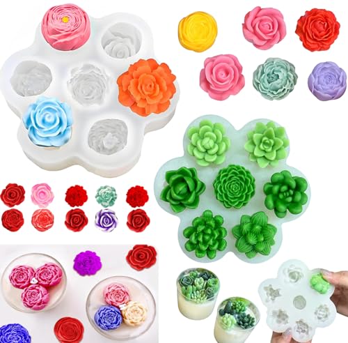 14 Teiliges Moule Silicone Fleur Silikonform Sukkulenten 3D Kerzenform Blumen Silikonformen Gießformen Epoxidharz Formen Molds für die Herstellung von handgefertigten Duftkerzen,Seifen,Schokolade 14 Teiliges Moule Silicone Fleur Silikonform Sukkulenten 3D Kerzenform Blumen Silikonformen Gießformen Epoxidharz Formen Molds für die Herstellung von handgefertigten Duftkerzen,Seifen,Schokolade von Generisch