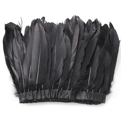 15–18 cm Federbesatz, Fransen, Stoffgürtel, DIY, Kleid, Hochzeit, Party, Nähen, Handwerk, schwarz, 6 m 15–18 cm Federbesatz, Fransen, Stoffgürtel, DIY, Kleid, Hochzeit, Party, Nähen, Handwerk, schwarz, 6 m von Generisch