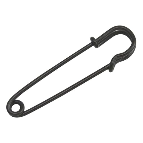 15 Stück schwarze Sicherheitsnadeln, Sicherheitsnadeln, Größe: 50 mm lang, 12 mm breit von Generisch