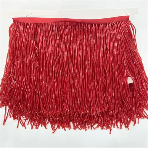 15 cm breite Fransenquaste Quasten Trim Spitze für DIY Zubehör Heimtextilien Tanzband Rot 2 Meter von Generisch
