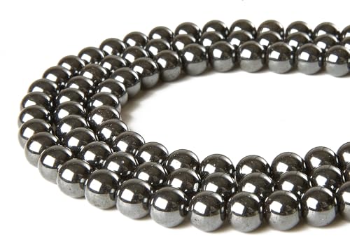 150 Stück 6 mm schwarze Häma-Perlen, natürliche Edelsteine, runde lose Perlen für Schmuckherstellung 150 Stück 6 mm schwarze Häma-Perlen, natürliche Edelsteine, runde lose Perlen für Schmuckherstellung von Generisch